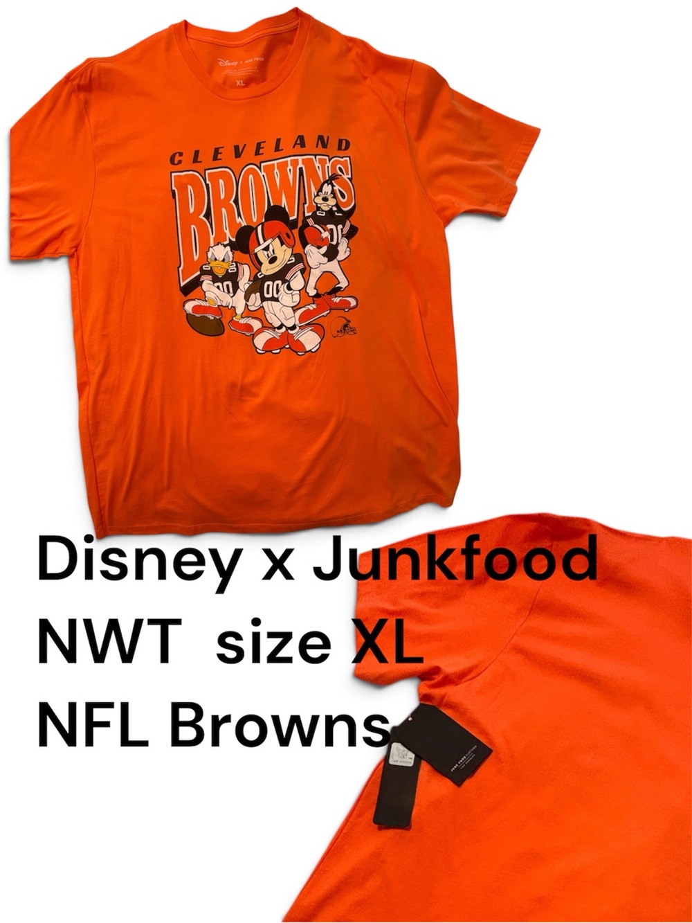 Disney x Junkfood Cleveland Browns NFL size Xl new w/ tags